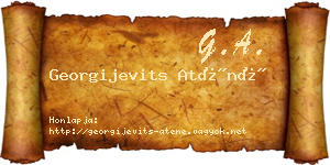 Georgijevits Aténé névjegykártya